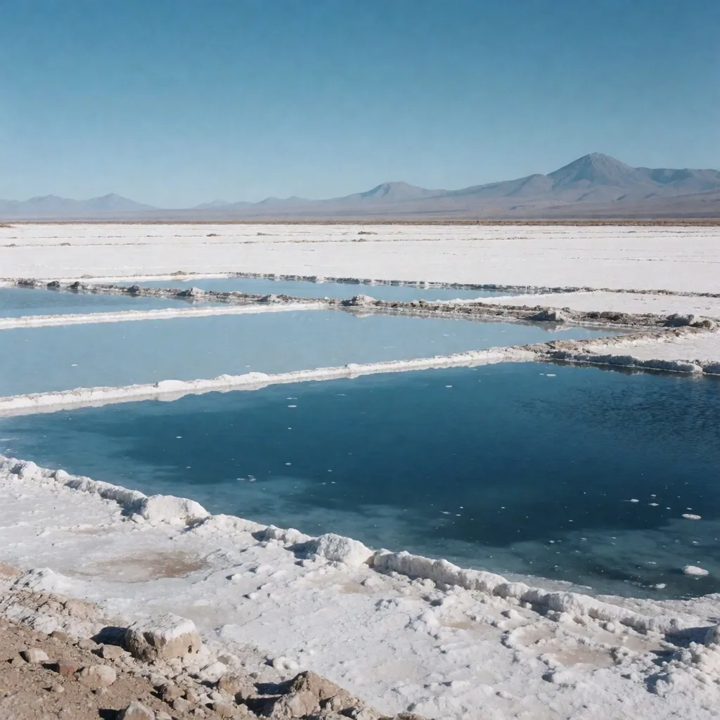 Cristales de litio en salar argentino