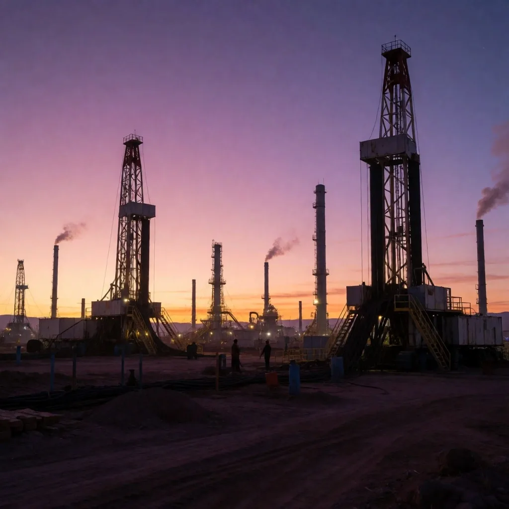 Instalación de extracción de gas en Vaca Muerta