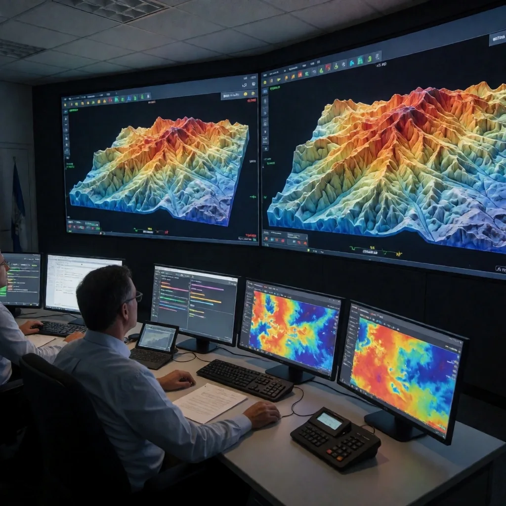 Sala de control de monitoreo remoto de yacimientos