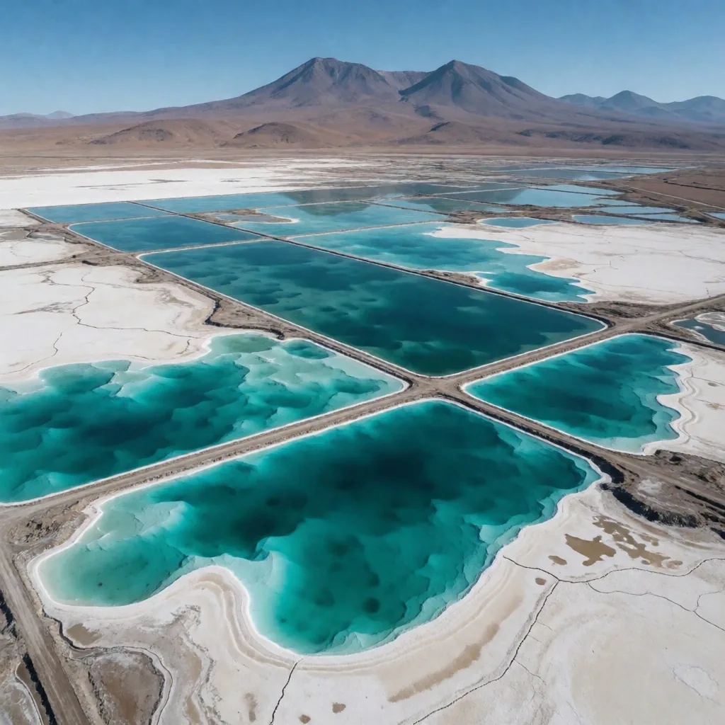 Salares de litio en la Puna argentina vistos desde el aire