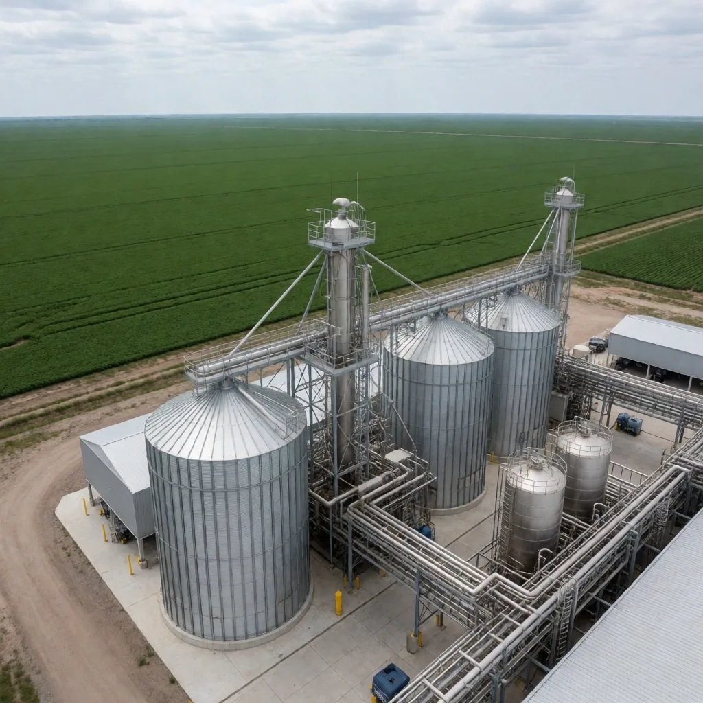 Planta de producción de biodiesel en región sojera argentina