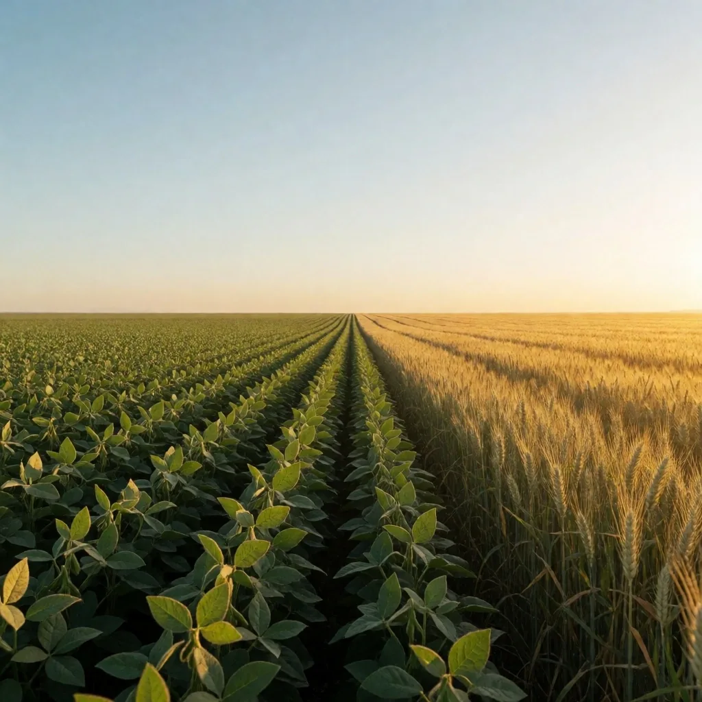 Campos agrícolas de la pampa argentina en plena producción