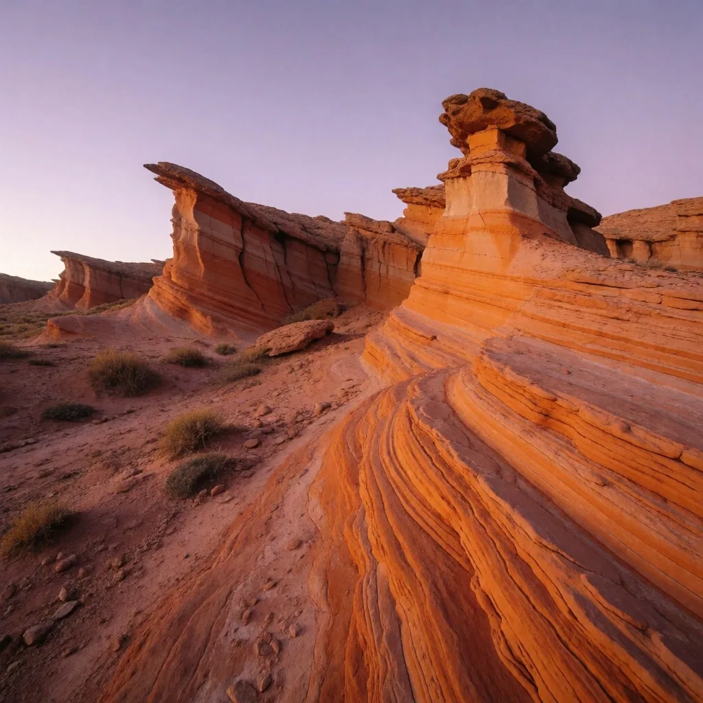 Cuencas sedimentarias del norte argentino vistas desde altura al atardecer